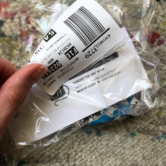 Made By Cleo Under The Sea Pet Collar Accessory Bow NIP - Picture 4 of 4